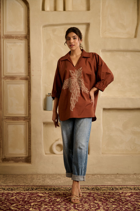 Bloom Shirt - Brown