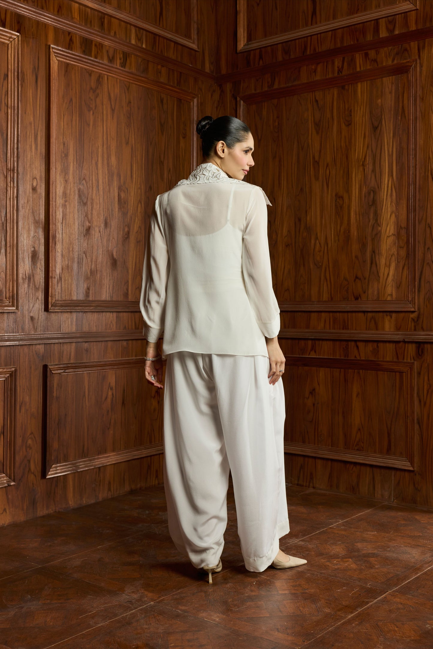 Azura Cowl Cutwork Shirt