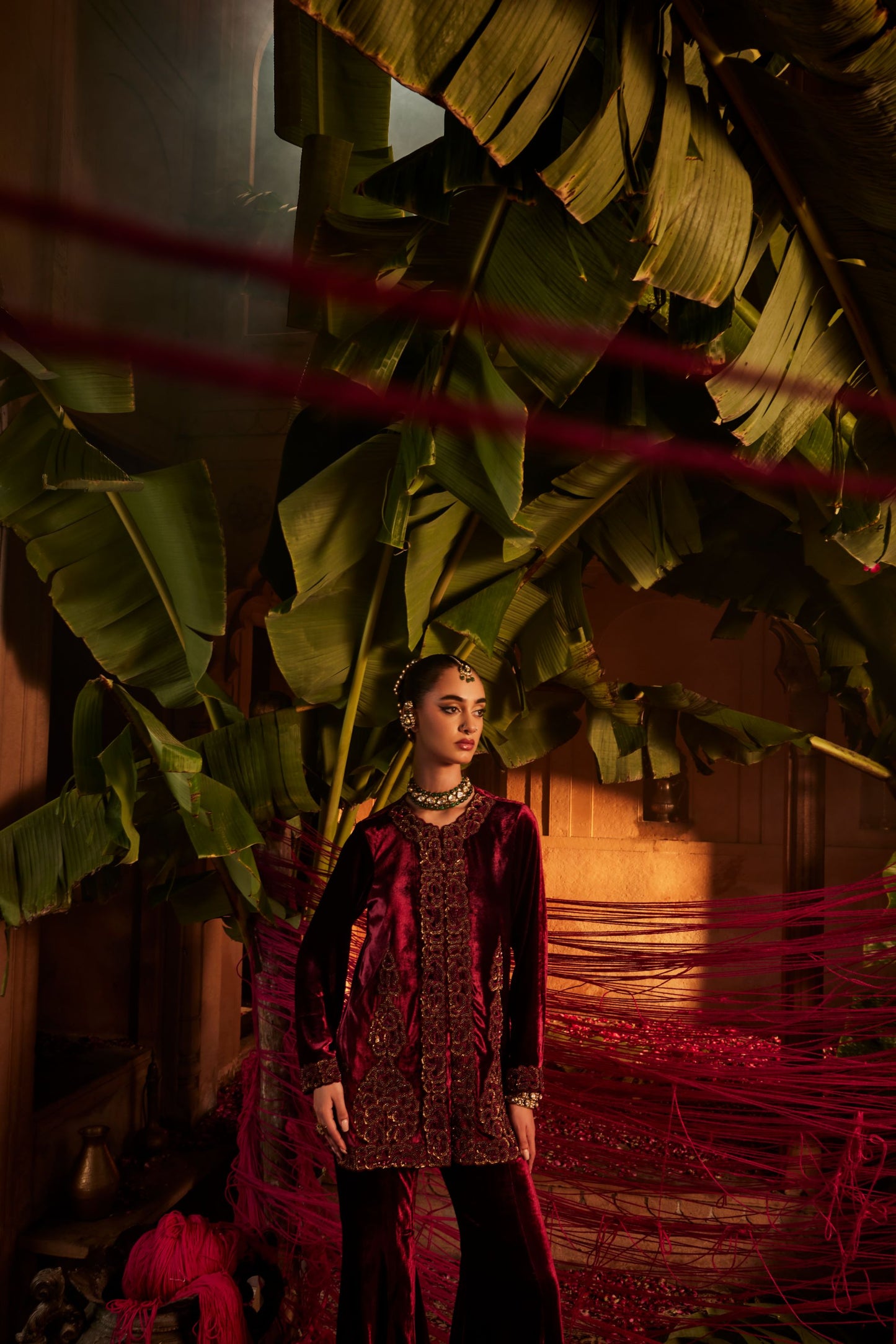 Gulaab velvet sharara set