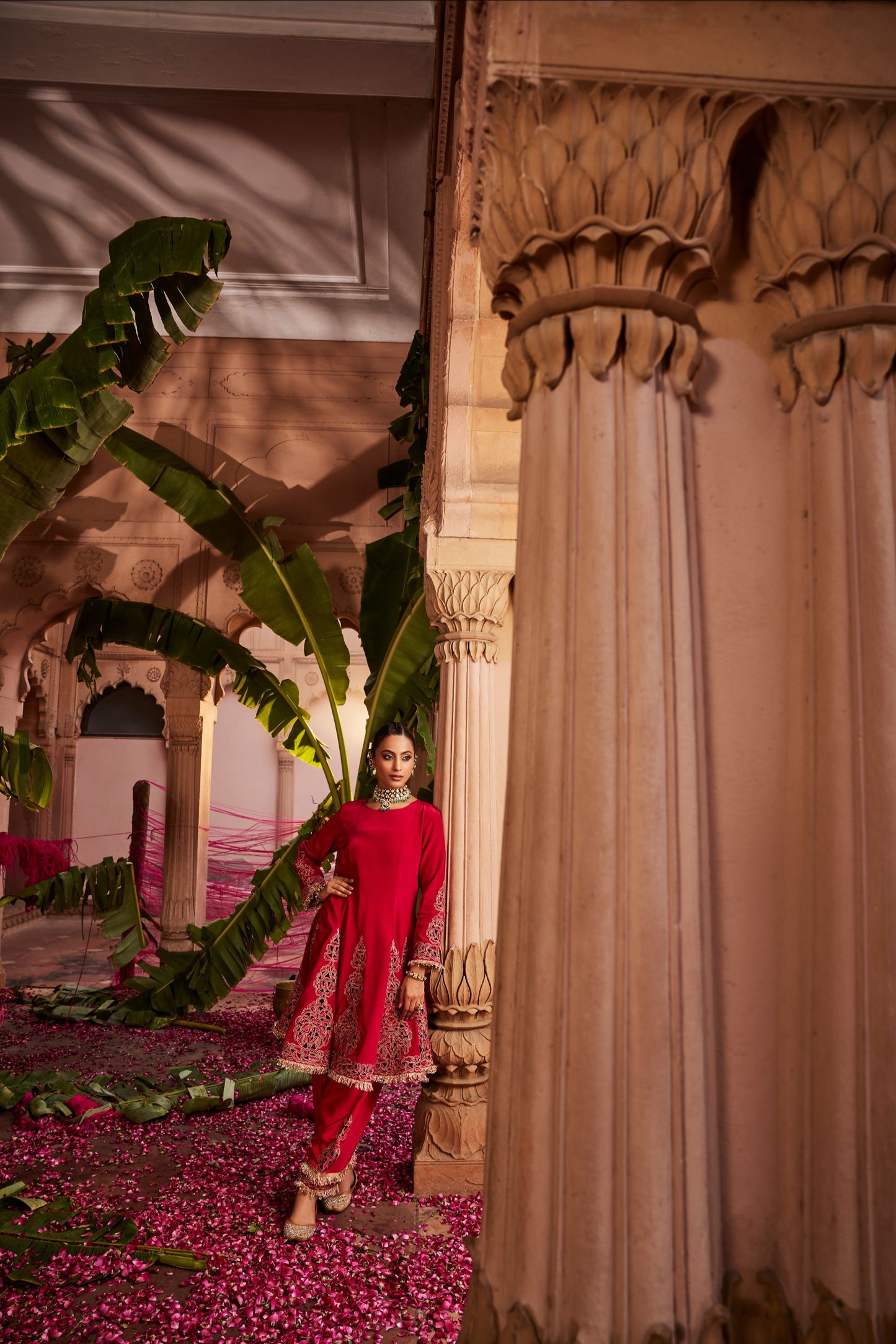 Gulab cutwork short anarkali