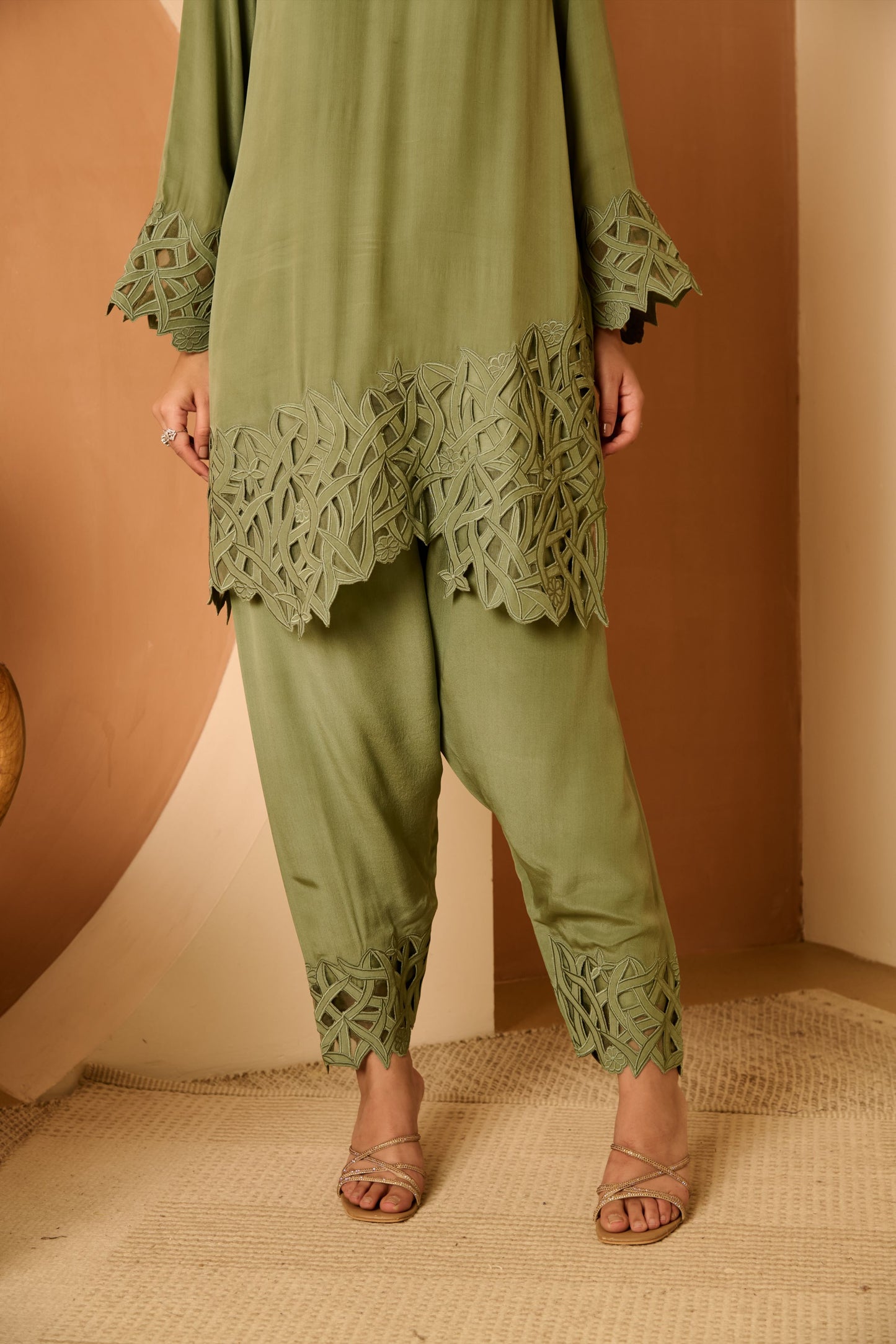 Neem Cutwork Set with Ombre Dupatta
