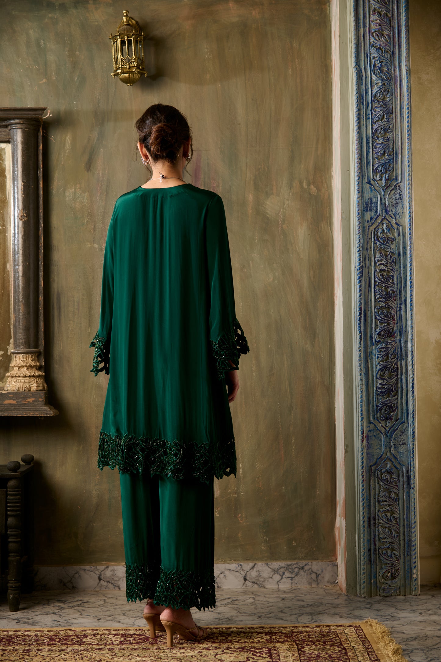 LEHAR CUTWORK SHORT ANARKALI SET