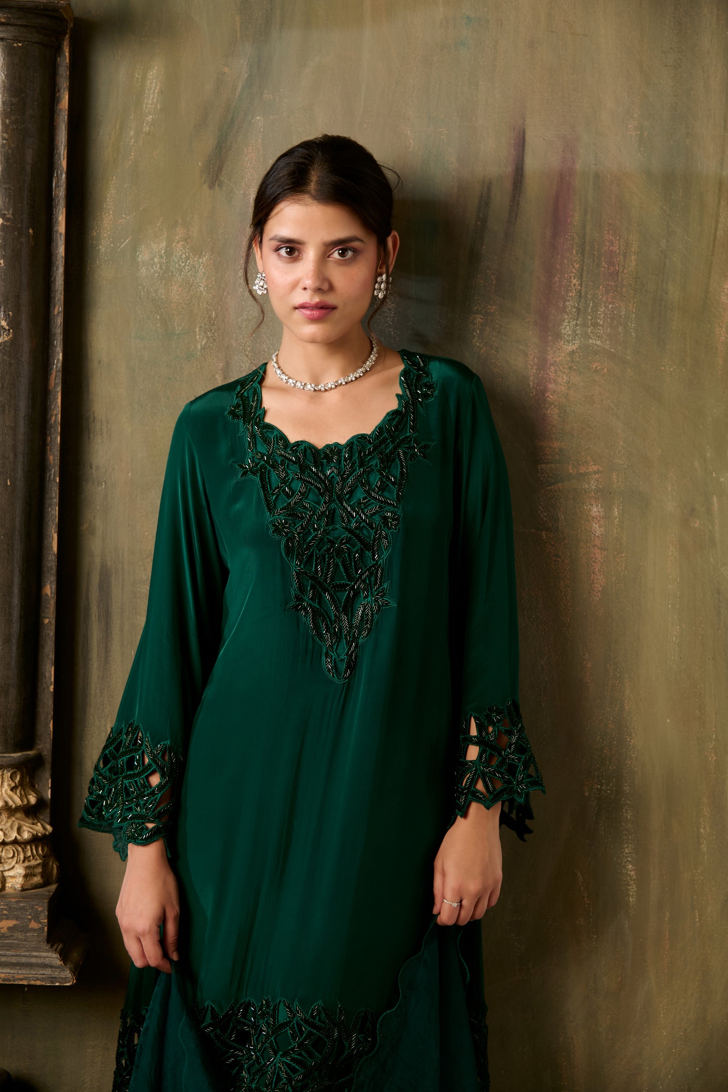 LEHAR CUTWORK SHORT ANARKALI SET