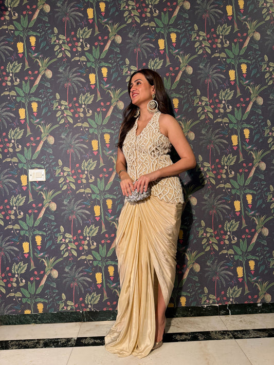 MITALI IN LEHAR CUTWORK DRAPE SET